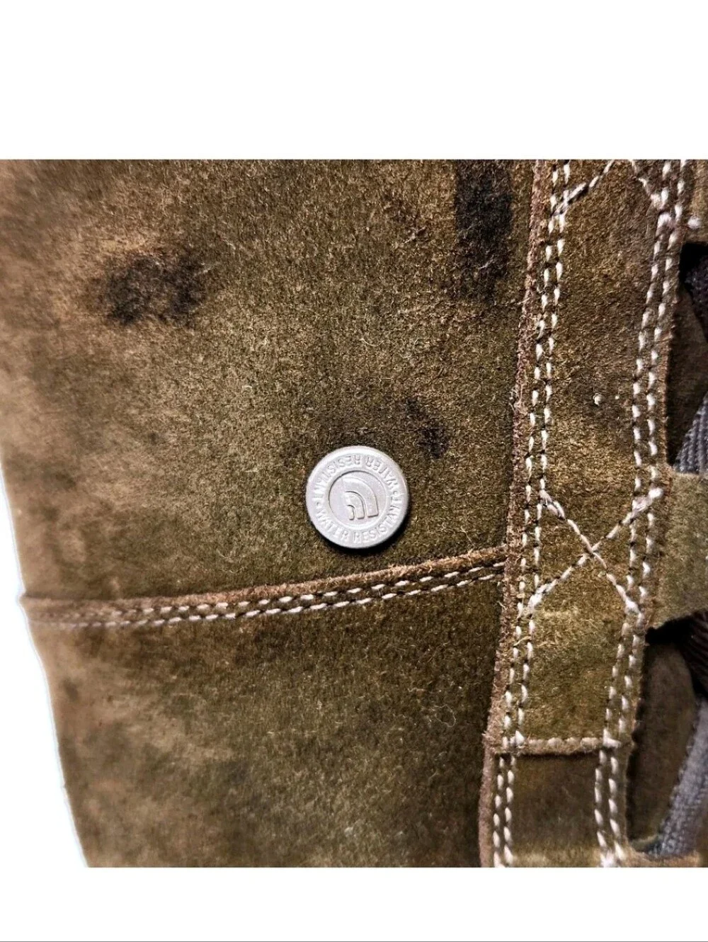 The NORTH FACE Tall Suede Boots Fur Trim Sz 8 Brown Waterproof Insulated Winter